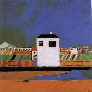 Kasimir Malevich A white house in the landscape Spain oil painting artist